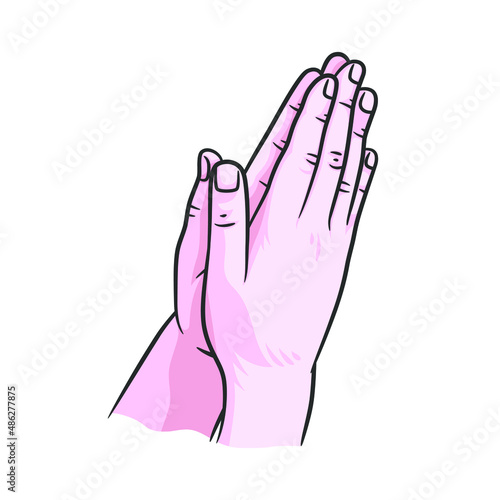 Praying hands illustration vector drawing