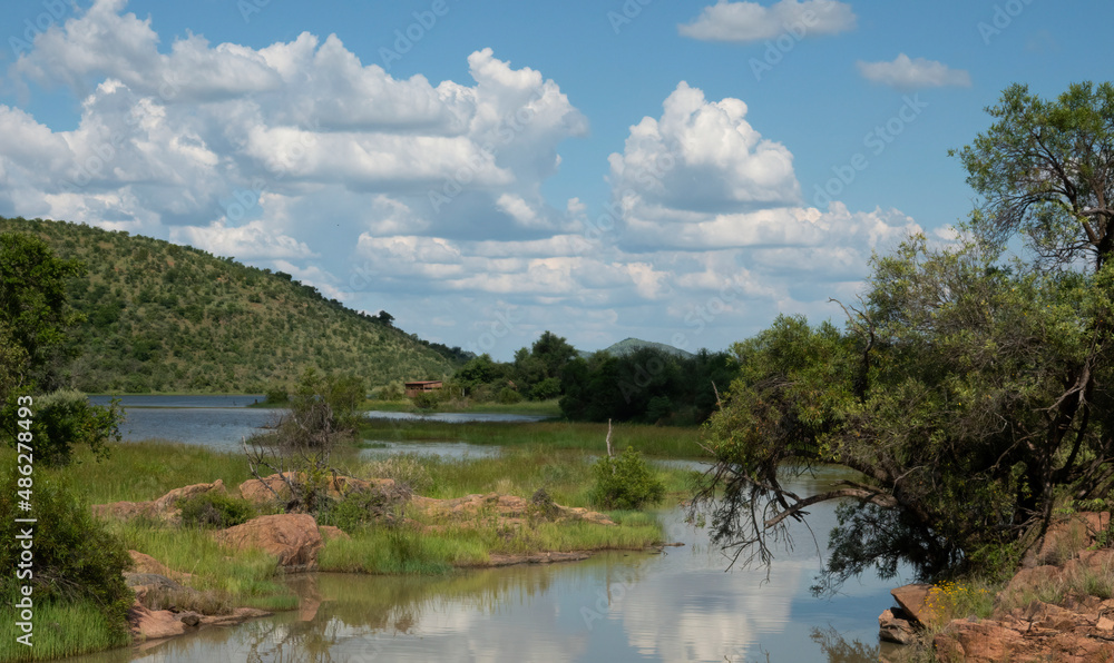 Batihako Dam and hide from Moloto Drive, Pilanesberg Game Reserve, North West.
