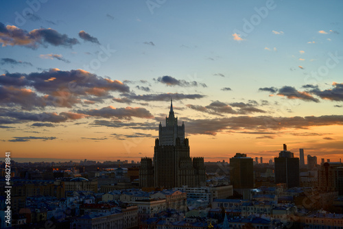 Sunset in Moscow, Arbat and Russian Foreign Ministry