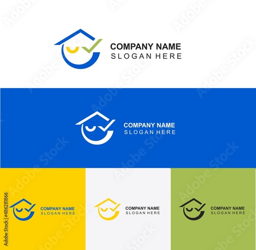 logo home construction cozy home home interior identity company business building brand