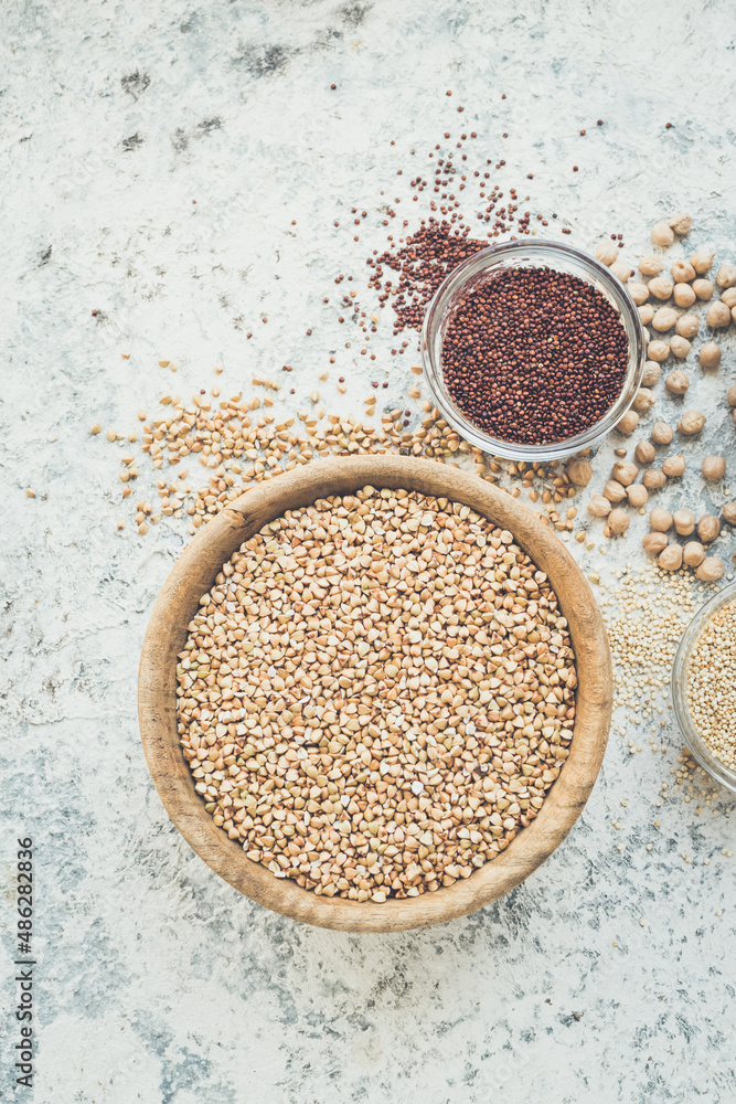Assortment of different cereals and seeds Assortment of different cereals and seeds