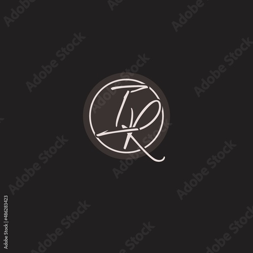 Initials IR logo monogram with simple circle line style