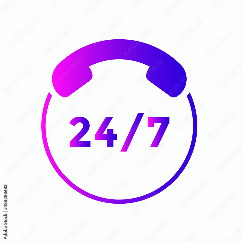 24 hours call center icon vector | 24/7 support icon sign button | call center symbol icon template colorful
24 hours call center icon vector | 24/7 support icon sign button | call center symbol icon template colorful