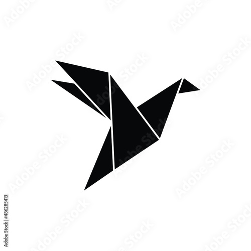 origami bird icon vector paper bird sign