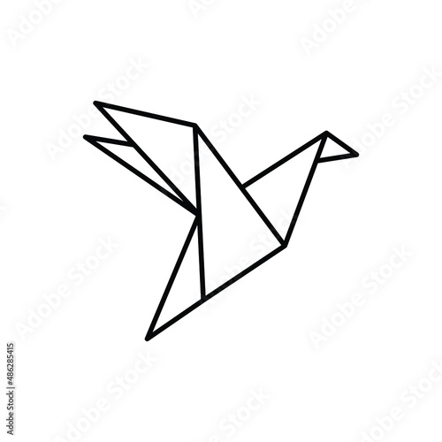 origami bird icon vector paper bird sign
