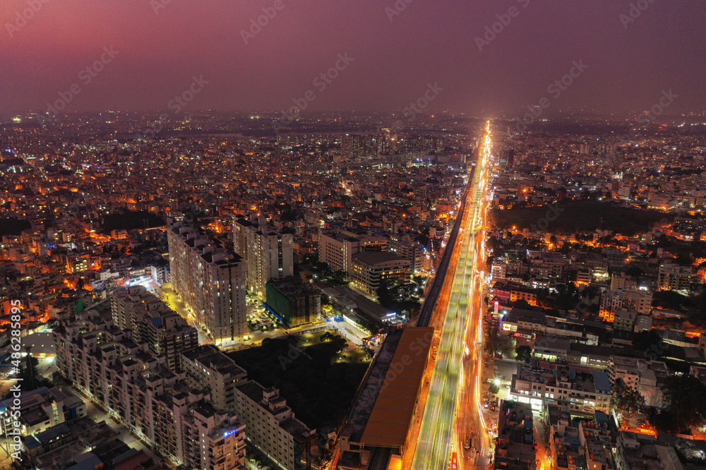 Bangalore Nightscape - Electronic City Elevated highway night view 