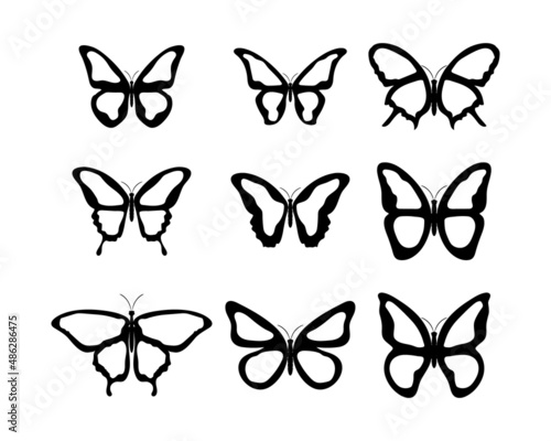 Butterfly. Butterflies vector icons. Butterfly silhouette in flat design. Vector illustration