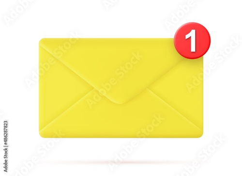 3d closed mail envelope icon