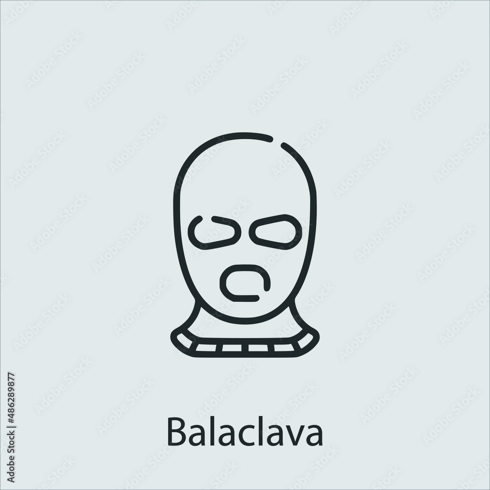 balaclava icon vector icon.Editable stroke.linear style sign for use web design and mobile apps,logo.Symbol illustration.Pixel vector graphics - Vector