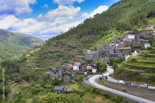 View over Piodao schist medieval mountain village, Serra da Estrela, Beira Alta, Portugal