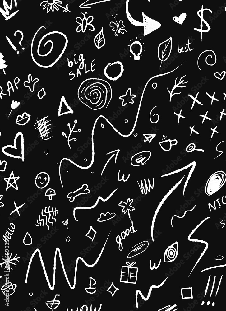 Vector set of hand-drawn cartoon sign doodle Vector set of hand-drawn cartoon sign doodle