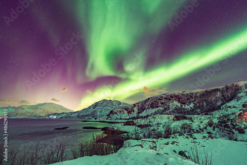 Aurora in Norway, chased on the islands around Tromsø， the city in arctic pole
