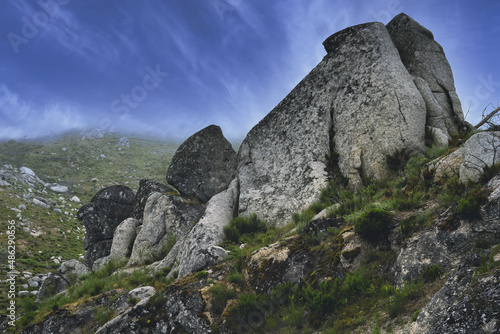 Old Man’s head rock formation, Serra da Estrela, Portugal photo