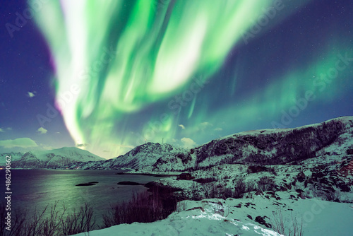Aurora in Tromsø, Norway. The Northern Light in the arctic pole.