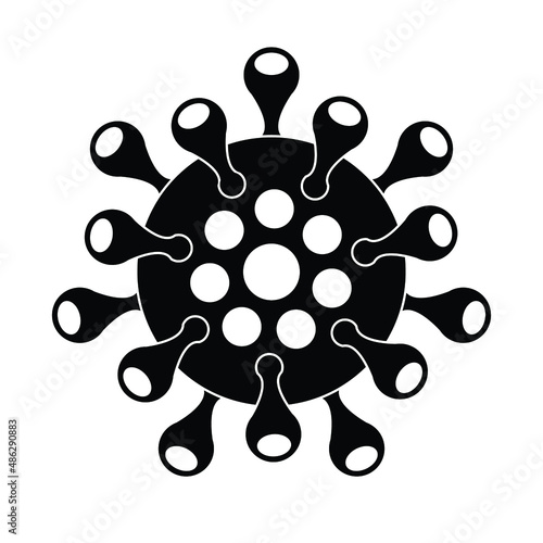 Coronavirus bacteria. Black minimalistic icon. Vector