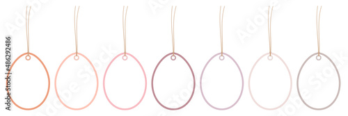 7 Hangtags Ostereier Rahmen Verschiedene Farben
