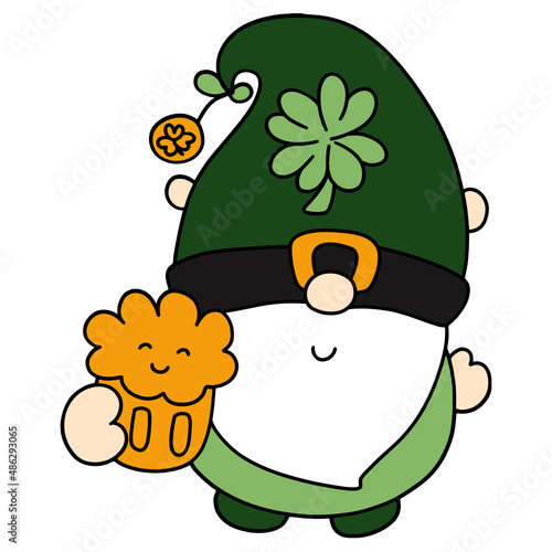 Gnome ST Patrick day flat color design-SVG illustration for web, wedsite, application, presentation, Graphics design, branding, etc. photo