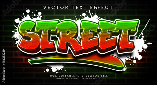 Street editable text style effect with gradient colors, fit for street art theme.