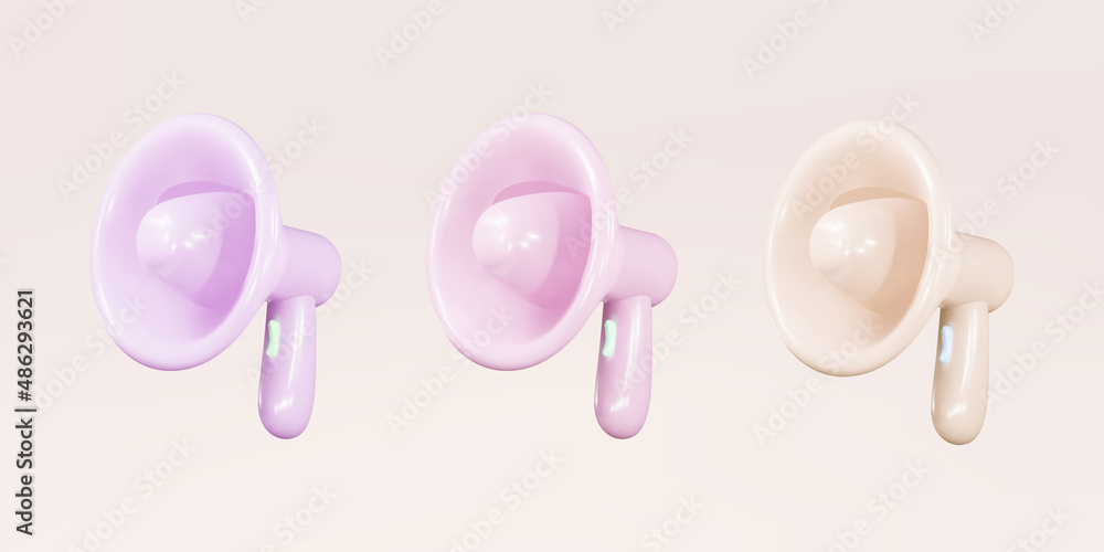 Realistic set 3d megaphones, loudspeakers. Vector illustration. Realistic set 3d megaphones, loudspeakers. Vector illustration.