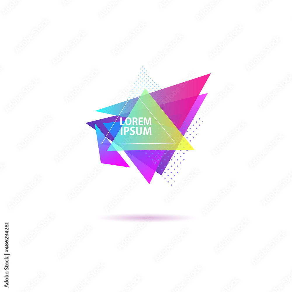 Abstract graphic triangle shape. Template banners, postcards, posters. Colorful geometric polygonal figure isolated. Trendy modern design backgrounds. Abstract graphic triangle shape. Template banners, postcards, posters. Colorful geometric polygonal figure isolated. Trendy modern design backgrounds.