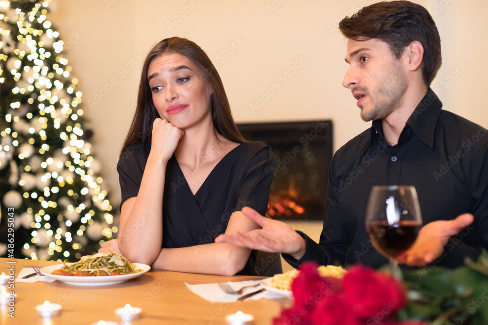 Couple On Unsuccessful Blind Date In Restaurant Couple On Unsuccessful Blind Date In Restaurant