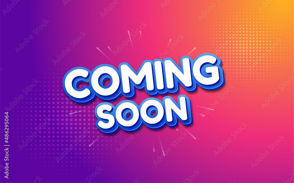Coming soon banner template with editable text effect.