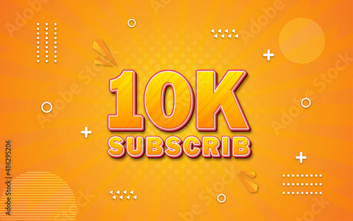10k subscriber banner and 3d text effect style effect.
