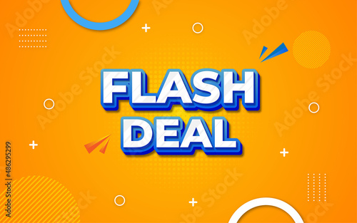 Flash Deal modern banner and 3d text effect design.