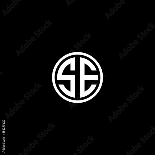 SE Letter. letter SE logo design vector template. Abstract letter SE circle logo vector design template in isolated white background.