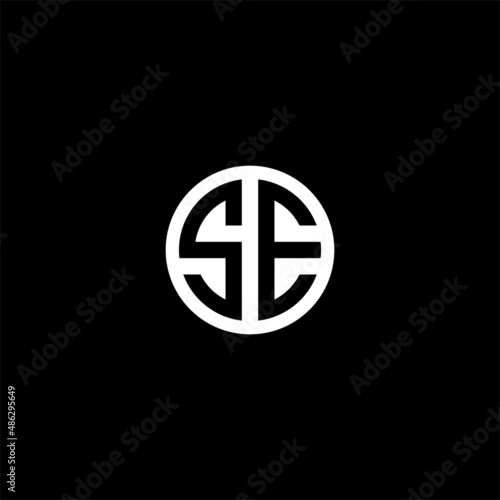 Letter SE Logo Design with Circle Background Vector Illustration Template. SE logo monogram initials letter concept. SE icon logo design. Premium Business logo icon.
