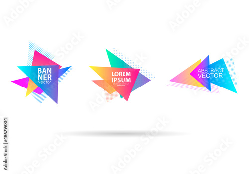 Free Download Abstract graphic triangle shape. Template banners, postcards, posters. Colorful geometric polygonal figure isolated. Trendy modern design backgrounds.  - GFXLoad