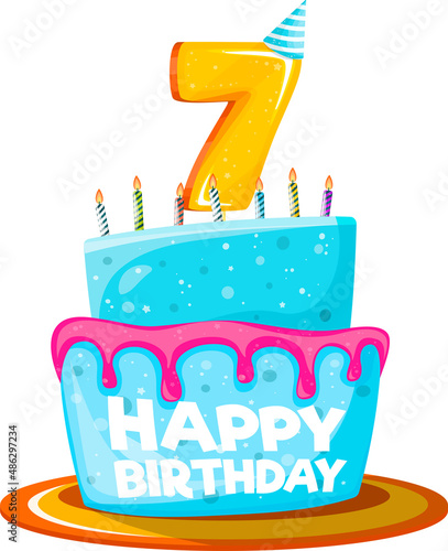 Happy Birthday cake isolated element