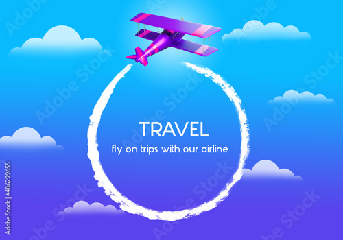 Plane makes loop in sky. Tr...