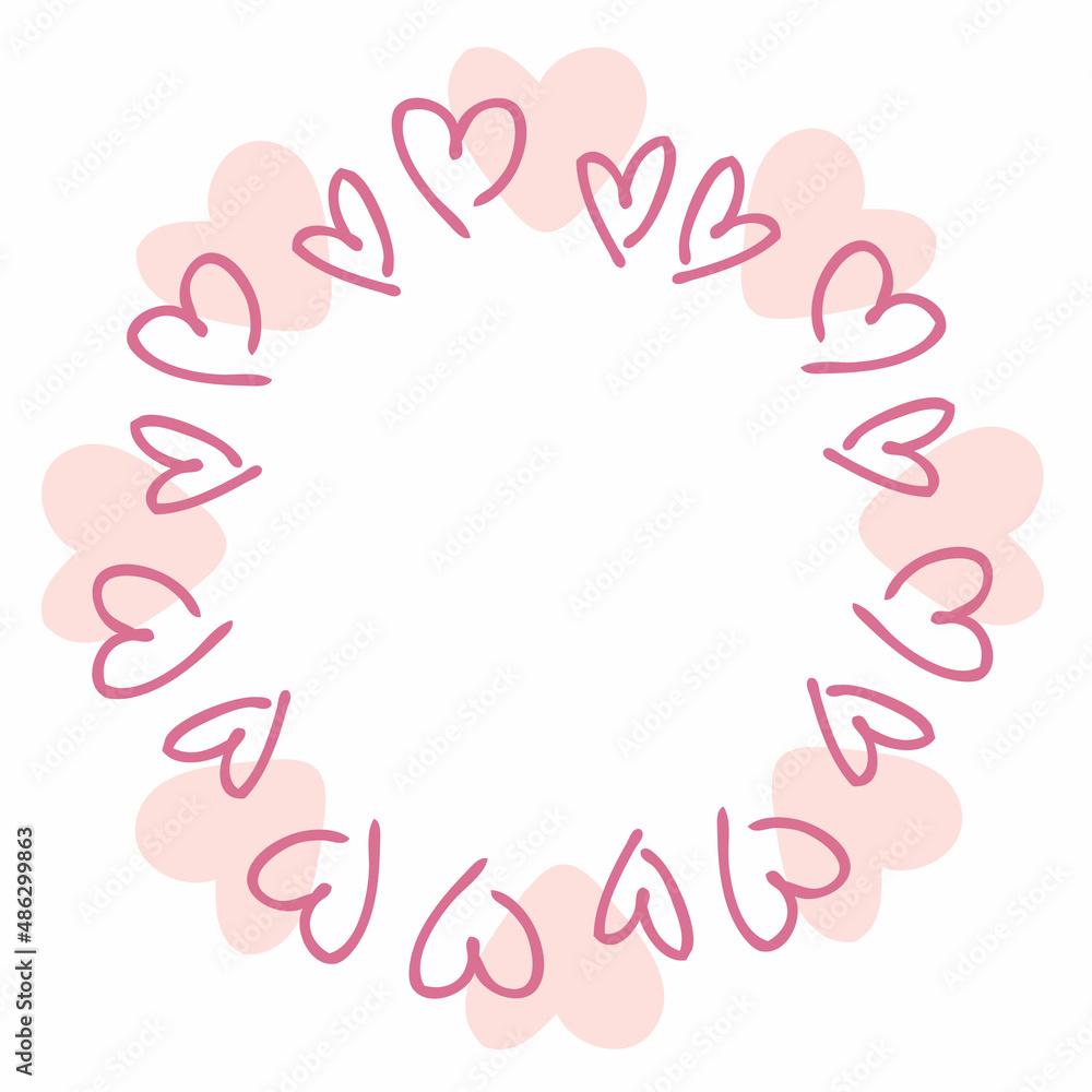 Romantic pattern with heart frame. Vector isolated illustration. Perfect for card decoration, banner, invitation, poster. Romantic pattern with heart frame. Vector isolated illustration. Perfect for card decoration, banner, invitation, poster.