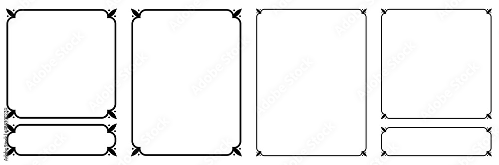 Nameplate plaque border frame. Vector simple line doorplate, signboard or label 