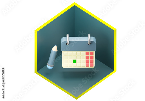 Calendar and pencil cartoon...