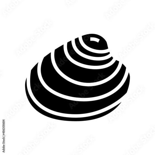 Fototapet hard-shell atlantic clam glyph icon vector