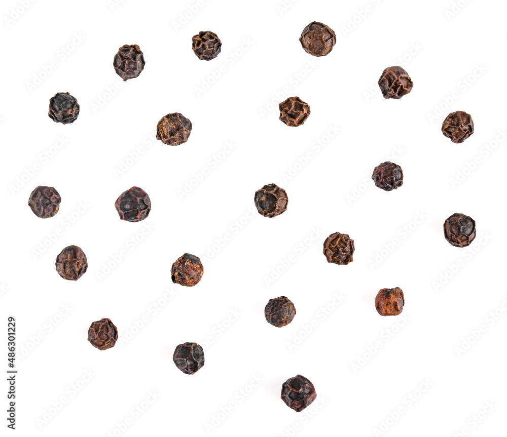 Top view of pepper corn isolated on white background Top view of pepper corn isolated on white background