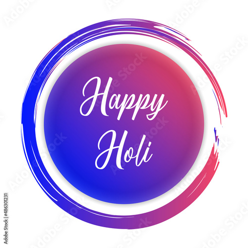 Happy Holi vector illustration with English text. Happy Holi festive banner vector designed on white background.