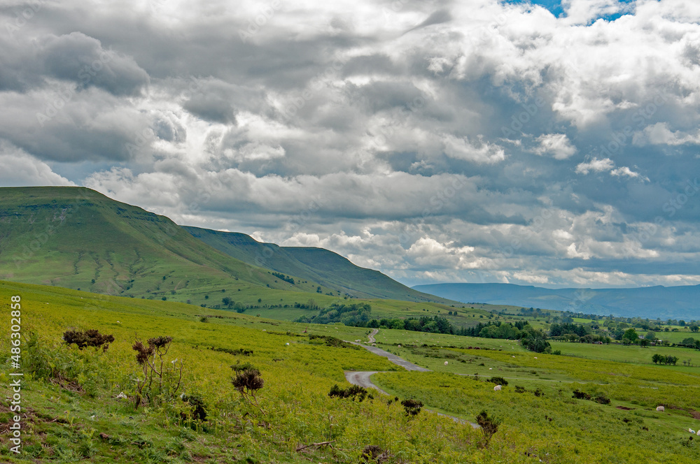 Scenery around the hills of Wales.