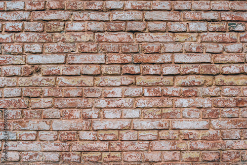 Close up  texture of old red brick background.