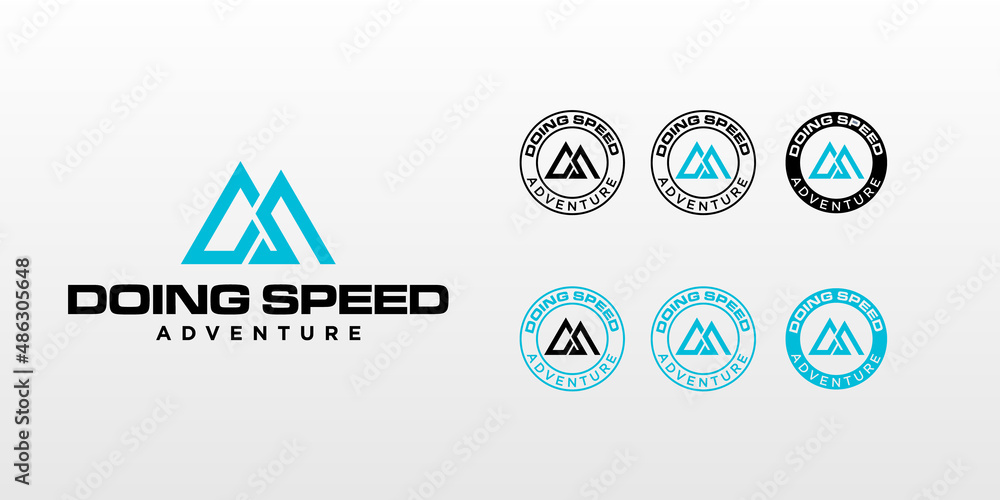 Letter D S monogram sport logo design with multiple displays.
Letter D S monogram sport logo design with multiple displays.