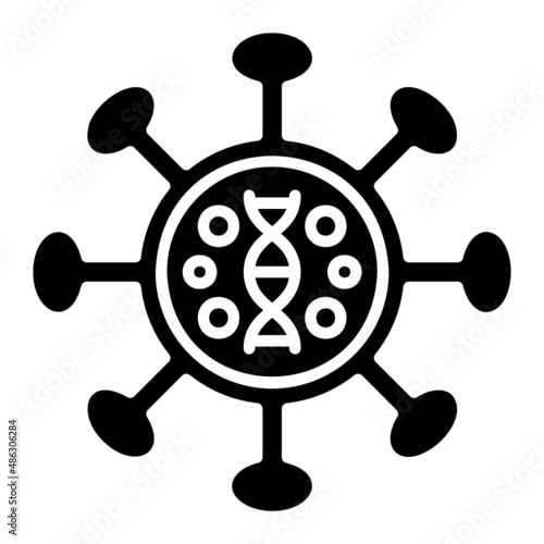 Virus Structure Coronavirus glyph icon. Can be used for digital product, presentation, print design and more.