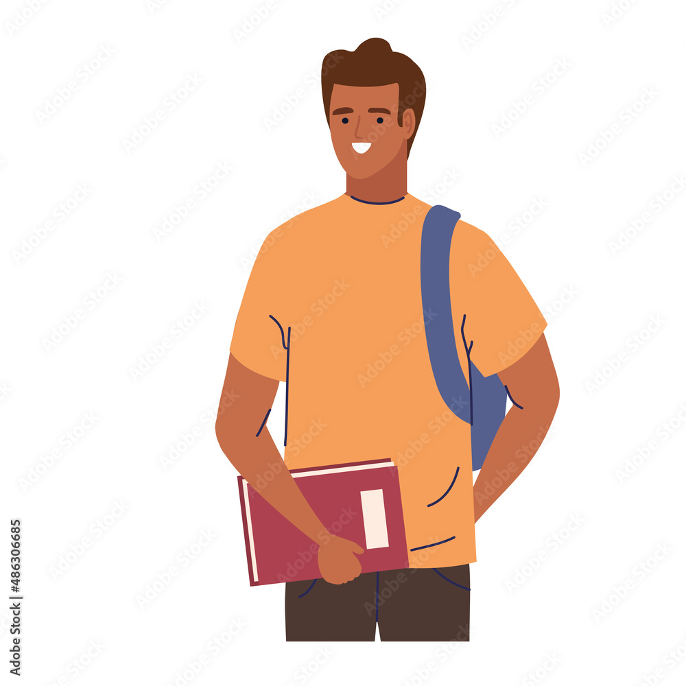 Fototapeta premium student boy with textbook