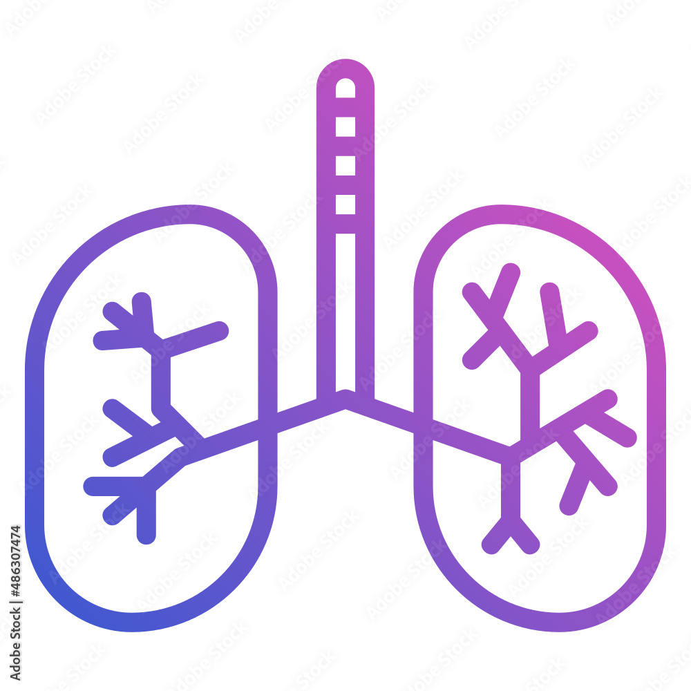 Lungs organ medical respiratory line gradient icon. Can be used for digital product, presentation, print design and more. Lungs organ medical respiratory line gradient icon. Can be used for digital product, presentation, print design and more.