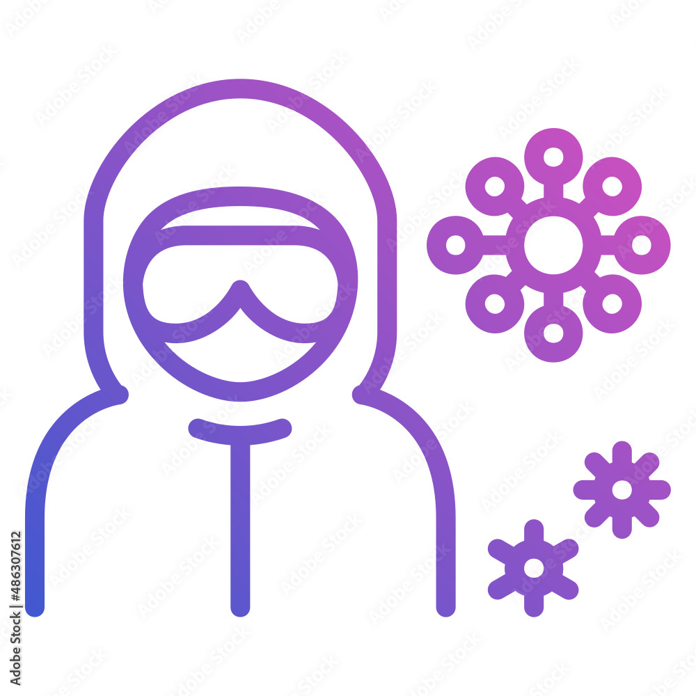 Doctor Personal Protective Equipment Corona Virus line gradient icon. Can be used for digital product, presentation, print design and more. Doctor Personal Protective Equipment Corona Virus line gradient icon. Can be used for digital product, presentation, print design and more.
