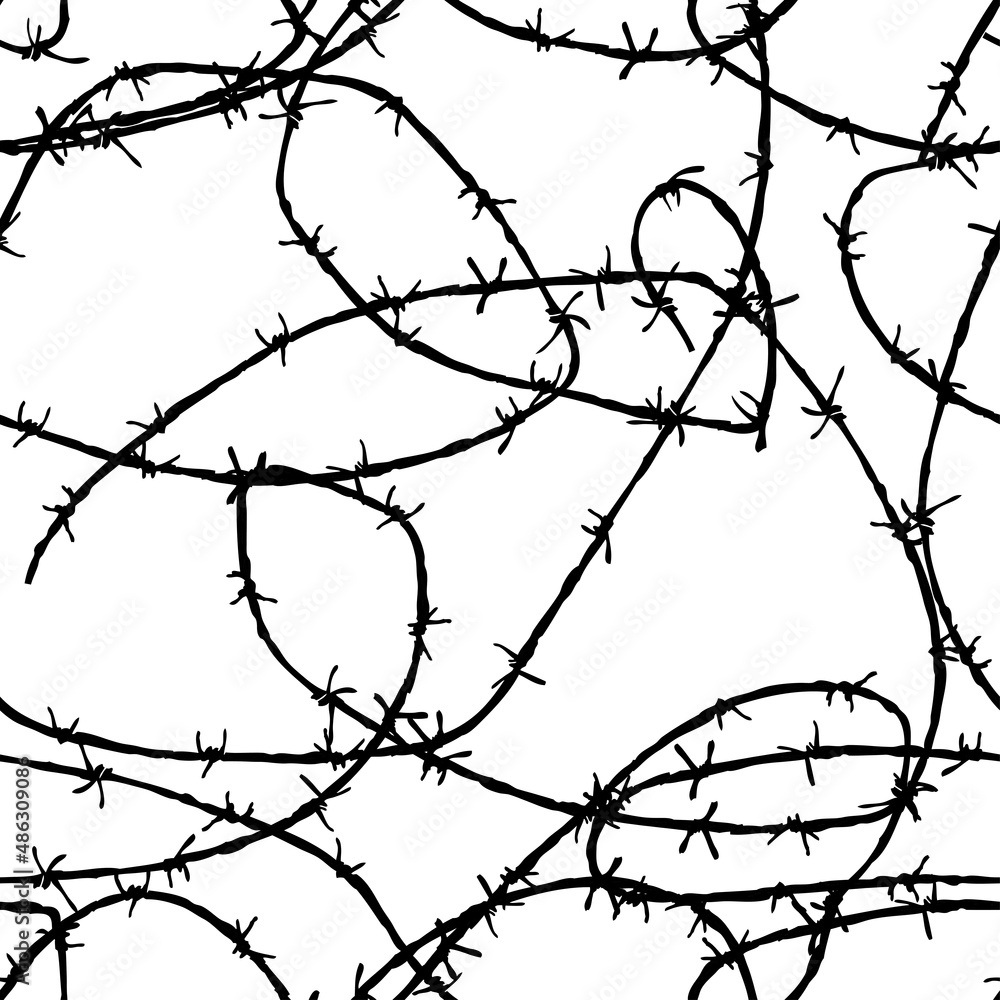 Seamless background from drawn tangled barbed wire Seamless background from drawn tangled barbed wire