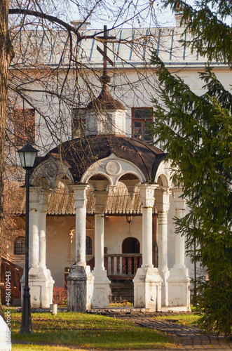 Suzdal, Vladimir region, Russia - Gazebo on the territory of the museum complex of the Spaso-Evfimiev Monastery.