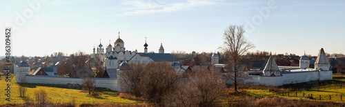 Suzdal, Vladimir region, Russia - Panorama of the Pokrovsky Orthodox monastery of the 16th century.