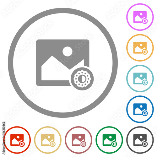 Image saturation flat icons with outlines © botond1977